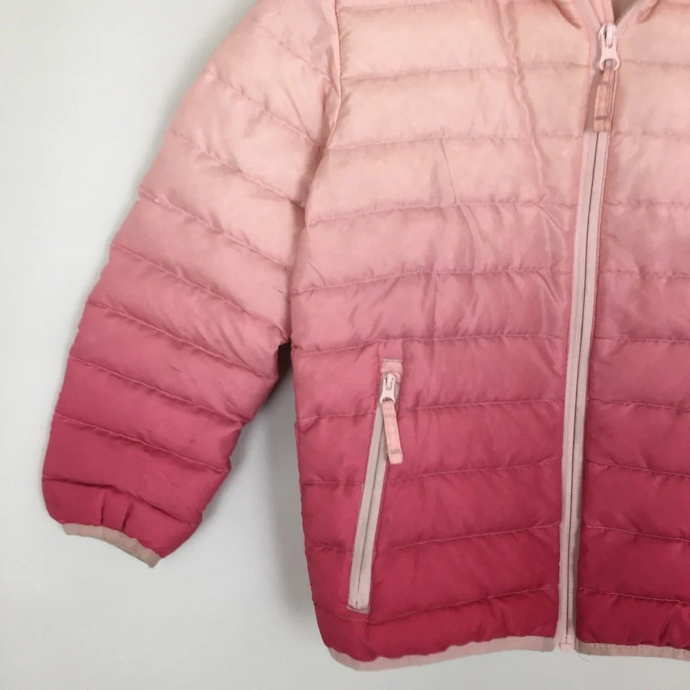 Eddie Bauer Girls Down Puffer Coat Pink Ombre Size XS 5/6